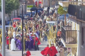 Almoguera celebra un emotivo Domingo de Ramos con la restauración del Cristo de las Injurias