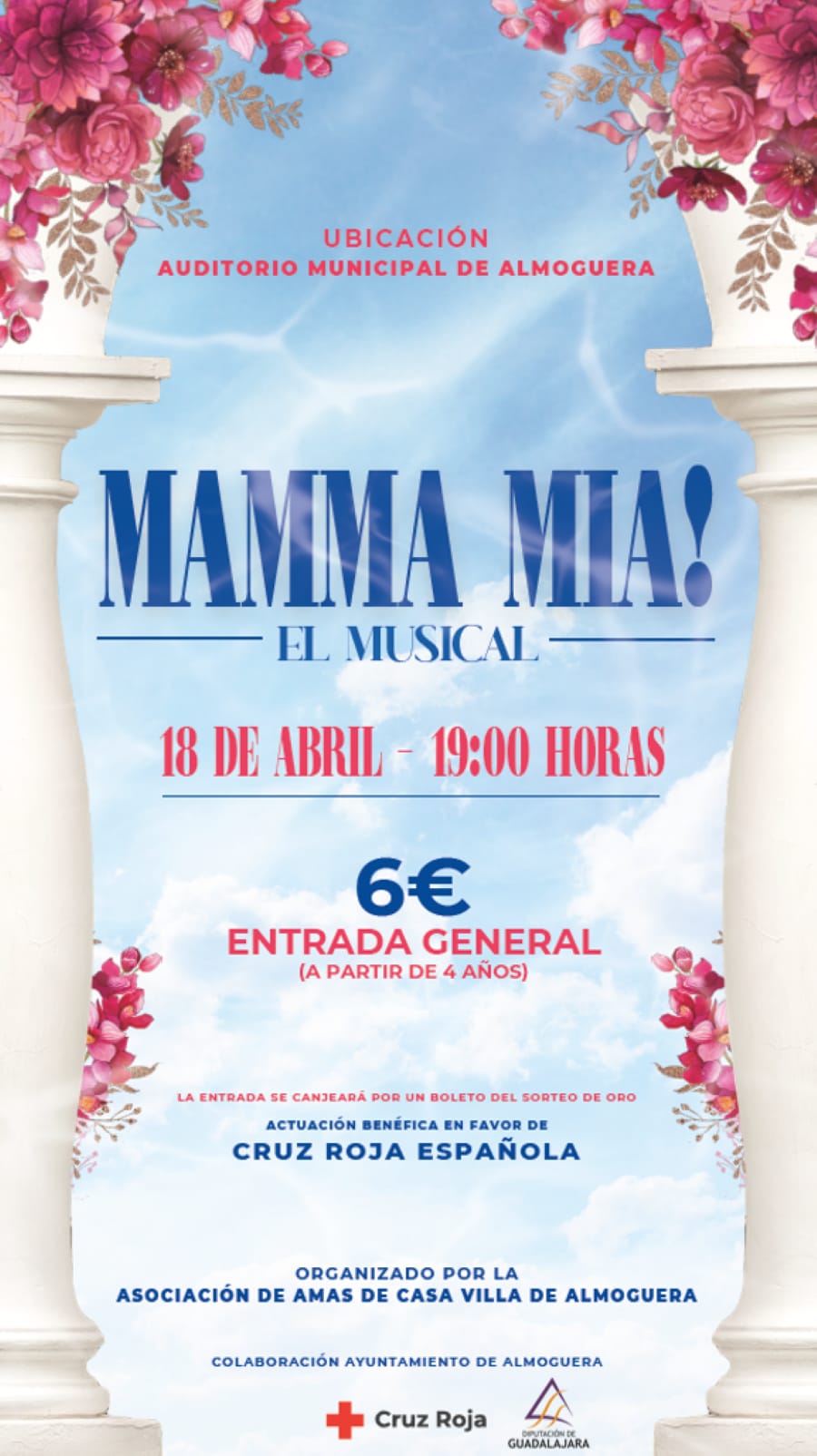“Mamma Mia! El Musical” llega a Almoguera en una actuación solidaria a favor de Cruz Roja.