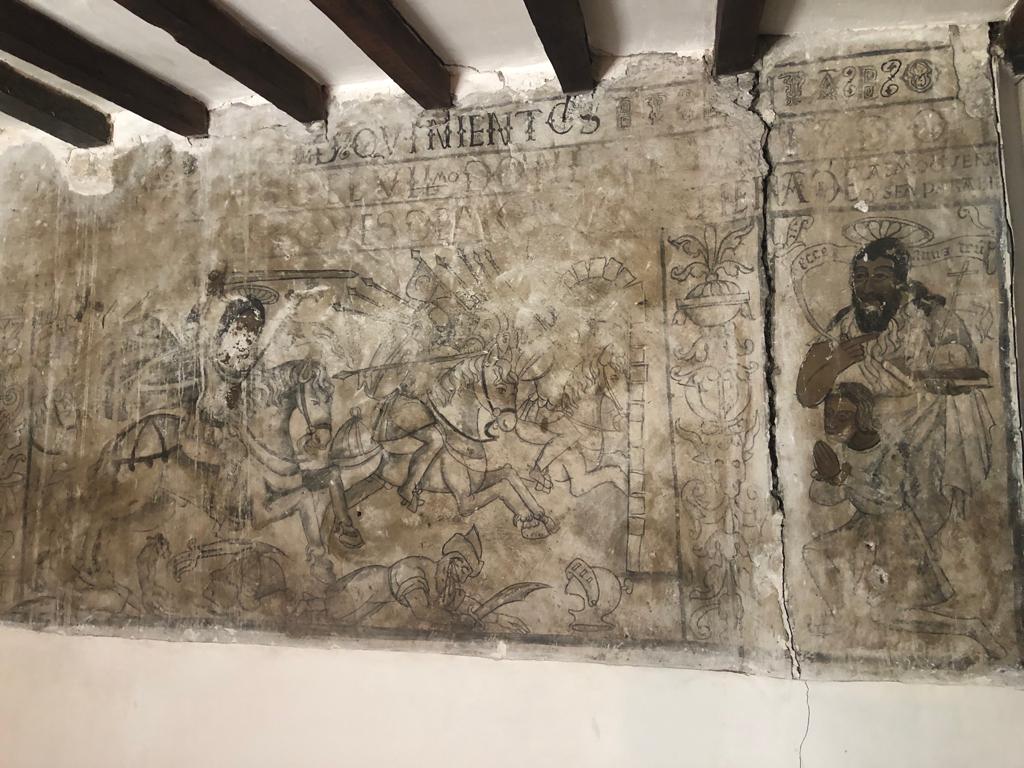 Pintura mural al fresco del siglo XVI hallada en una vivienda de Albares